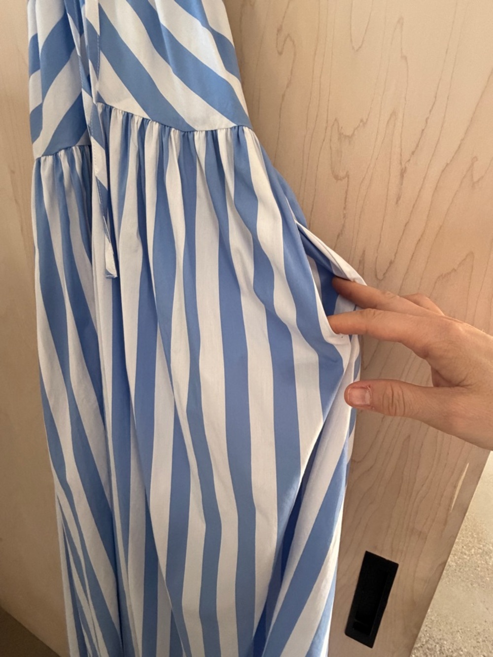 Avec Les Filles Blue and White Striped Halter Dress - Picture 6 of 10